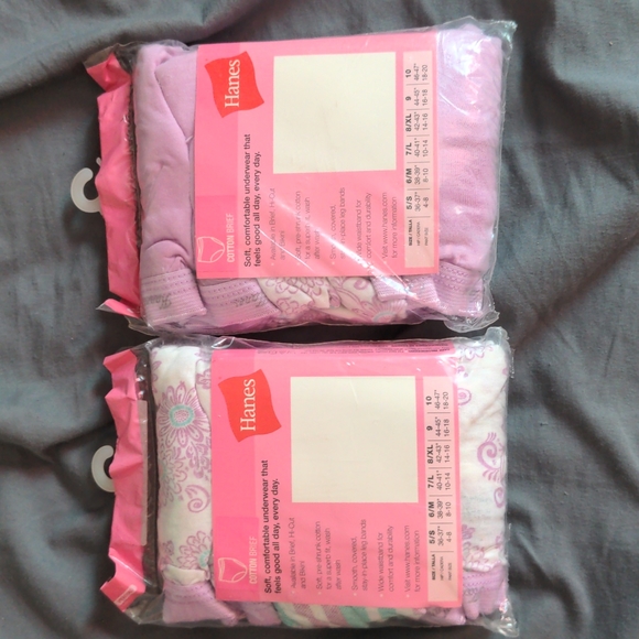 Hanes Set of 6 Purple and White Women's Briefs Size 10 NWT - Picture 2 of 2